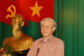 Party General Secretary Nguyen Phu Trong speaks at the session (Source: VNA)