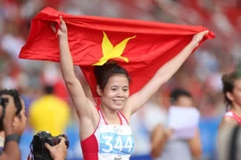 Short-distance runner Nguyen Thi Huyen. Photo: VNA