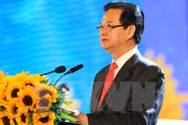 Prime Minister Nguyen Tan Dung speaks at the ceremony. Photo: VNA