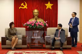 Vice Chairman Tran Thanh Liem (R) meets with Hanny Van Geffen (Photo: VNA)