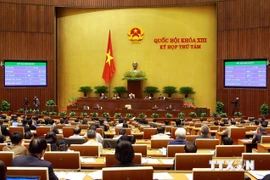 The 8th session of the 13th National Assembly adopted resolutions on the socio-economic development plan and the state budget estimate for 2015 (Photo: VNA) 