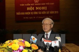 Party Secretary Nguyen Phu Trong at the conference (Photo: VNA)