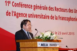 Deputy Minister of Education and Training Bui Van Ga addresses the conference's opening ceremony. Photo: VNA