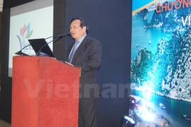 General Director of the Vietnam National Administration of Tourism Nguyen Van Tuan made a speech at the event. (Photo: VNA)
