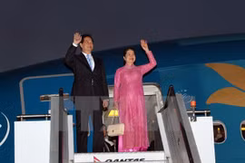 Prime Minister Nguyen Tan Dung and his wife left Hanoi on June 22 for attending the 7th CLMV Summit and the 6th ACMECS in Myanmar. Photo: VNA