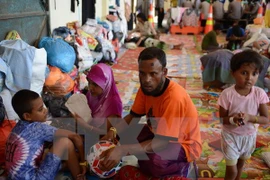 Rohingya migrants from Myanmar at Kuala Langsa Port in Langsa, Aceh province, Indonesia (Photo: AFP/VNA)