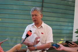 National Assembly Deputy Nguyen Duc Kien tells the press about the Long Thanh Airport project. (Photo: VNA)