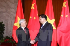 Party General Secretary Nguyen Phu Trong (L) and Chinese Premier Li Keqiang (Photo: VNA)