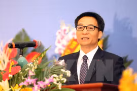Deputy Prime Minister Vu Duc Dam speaks at the ceremony (Photo: VNA)