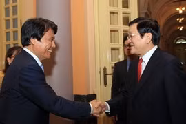 President Truong Tan Sang receives Japan’s Fukuoka prefecture Governor Ogawa Hiroshi. Photo: VNA