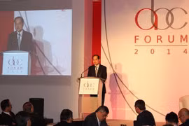 Sing. Min. of Trade and Tech. Lim Hng Kiang at ABC Forum 2014 (Photo: VNA)
