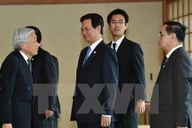 Prime Minister Nguyen Tan Dung and leaders of four other Mekong countries paid courtesy calls to Japanese Emperor Akihito (Photo:VNA)