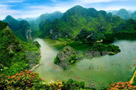 The Trang An complex in northern Ninh Binh province, which is a UNESCO-recognised world heritage site. Photo: VNA