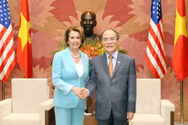 National Assembly Chairman Nguyen Sinh Hung (R) and Minority Leader of the US House of Representatives Nancy Pelosi (Photo: VNA)