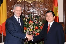 President Truong Tan Sang receives Belgian Crown Prince Philippe (Source: VNA)