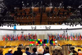 The stage where the Milan Expo 2015 opening ceremony took place (Photo: VNA) 