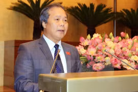 Head of the NA’s Law Committee, Phan Trung Ly speaks at the session (Source: VNA)