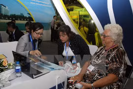 Foreigners seek information on domestic tours (Photo: VNA)