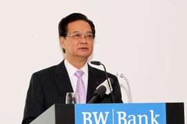 Prime Minister Nguyen Tan Dung delivers a speech at the Vietnam-Baden Wuerttemberg Economic Forum (Photo: VNA)