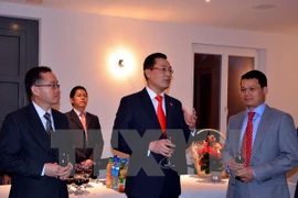 Ambassador Nguyen Trung Thanh (centre), head of the Vietnamese delegation to the 29th session of HRC. (Photo: VNA)