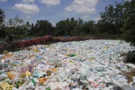 A polluting plastic bag treatment facility (Photo: VNA)