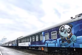 The train is seen in Guiyang, capital of southwest China's Guizhou province. (Photo; VNA)
