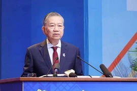 Party General Secretary To Lam speaks at the plenary session of the ninth National Congress of the Vietnam Youth Federation. (Photo: VNA)