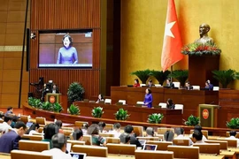 SBV Governor Nguyen Thi Hong speaks at the question-and-answer event of the 15th National Assembly’s 8th session on November 11. (Photo: VNA)