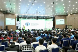 A view of the workshop on Vietnam's semiconductor industry in Hanoi on November 7. (Photo: NIC)