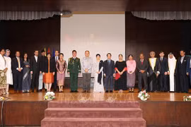 Delegates at the ceremony in Brunei on December 17 commemorating the 80th anniversary of the Vietnam People’s Army (VPA) and the 35th anniversary of the All-People’s Defence Festival (December 22). (Photo: VNA)