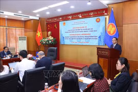 Deputy Minister of Home Affairs Vu Chien Thang speaks at the event. (Photo: VNA)