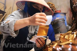 Unique gold laminating craft village in Vietnam