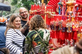 Hang Luoc flower market bustling in the days leading to Tet