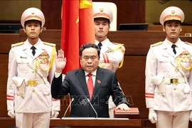 NA Chairman Tran Thanh Man at the swear-in ceremony. (Photo: VNA)
