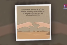 Young man conveys message of love to flood victims through art