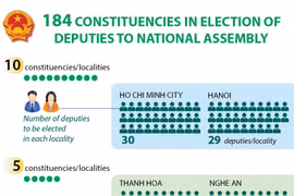 184 constituencies in election of deputies to National Assembly