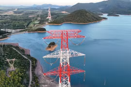 Workers defy sun and wind to build the tallest tower of circuit-3 500KV line
