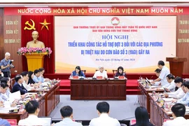 The Central Relief Committee under the Vietnam Fatherland Front (VFF) hold a meeting on implementation of support for localities hit by Typhoon Yagi. ((Photo: VNA)