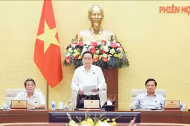NA Chairman Tran Thanh Man speaks at the end of the 34th session of NA Standing Committee. (Photo: VNA)