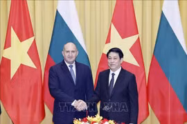 State President Luong Cuong and Bulgarian President Rumen Radev in Hanoi on November 25. (Photo: VNA)