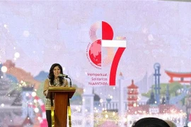 Indonesian Communication and Digital Affairs Minister Meutya Hafid at ANTARA's 87th anniversary event at ANTARA Heritage Center, Jakarta, on December 13. (Photo: VNA)