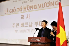 Minister Counselor at the Vietnamese Embassy in the RoK Nguyen Viet Anh speaks at the event. (Photo: VNA)