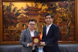 Chairman of the Vietnam Journalists' Association Le Quoc Minh (left) and Vietnamese Ambassador to Thailand Pham Viet Hung at their meeting on November 28 (Photo: VNA)