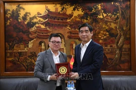 Chairman of the Vietnam Journalists' Association Le Quoc Minh (left) and Vietnamese Ambassador to Thailand Pham Viet Hung at their meeting on November 28 (Photo: VNA)