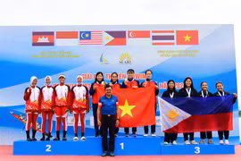 Vietnamese athletes win gold medal in the U19 Women's Coxed Four. (Photo: VNA)