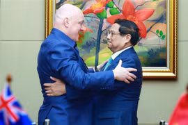 Vietnamese Prime Minister Pham Minh Chinh (right) and his New Zealand counterpart Christopher Luxon. (Photo: VNA)