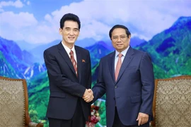 Prime Minister Pham Minh Chinh (right) and Ambassador of the Democratic People's Republic of Korea Ri Sung Guk. (Photo: VNA)