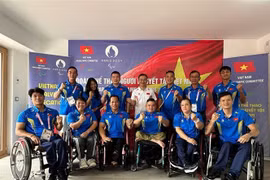 The Vietnamese sports delegation to the 2024 Paris Paralympic Games. (Photo: VNA broadcasts)