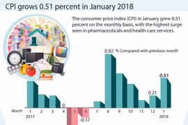 CPI grows 0.51 percent in January 2018