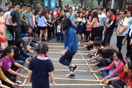 Loose-parts playground for children in Hanoi’s walking zone